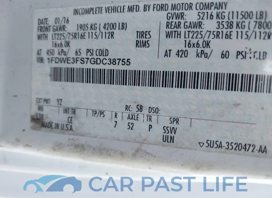 1FDWE3FS7GDC38755# 8