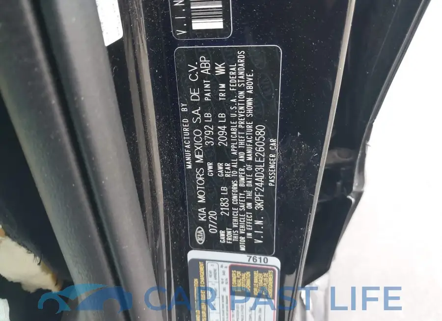 3KPF24AD3LE260580# 9