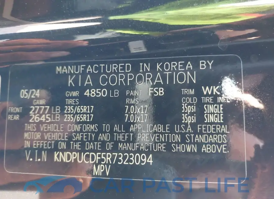 KNDPUCDF5R7323094# 9