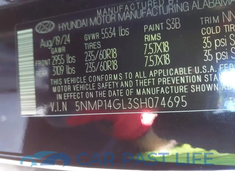 5NMP14GL3SH074695# 9