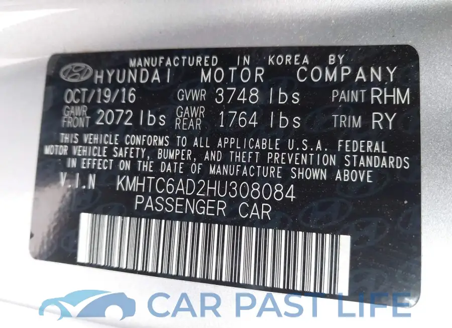 KMHTC6AD2HU308084# 9