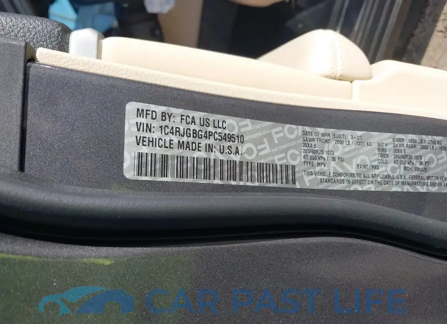 1C4RJGBG4PC549510# 9