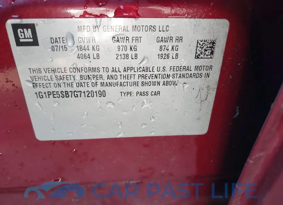1G1PE5SB7G7120190# 9