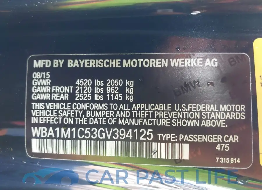 WBA1M1C53GV394125# 9