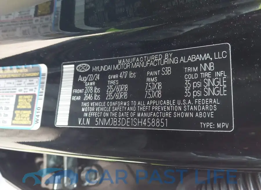5NMJB3DE1SH458851# 9