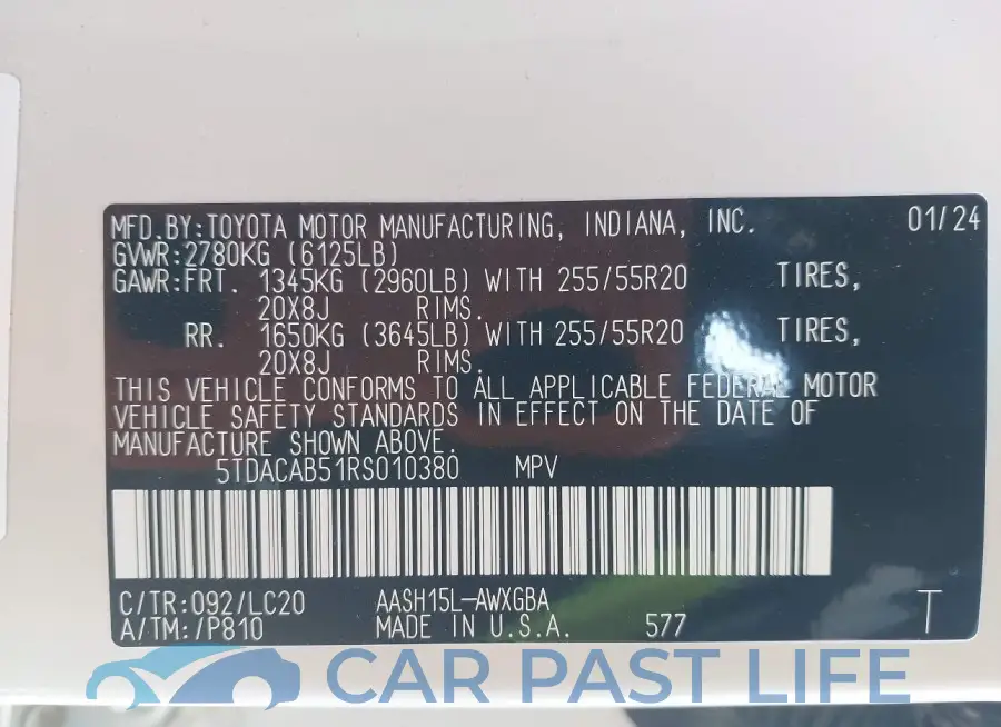 5TDACAB51RS010380# 9
