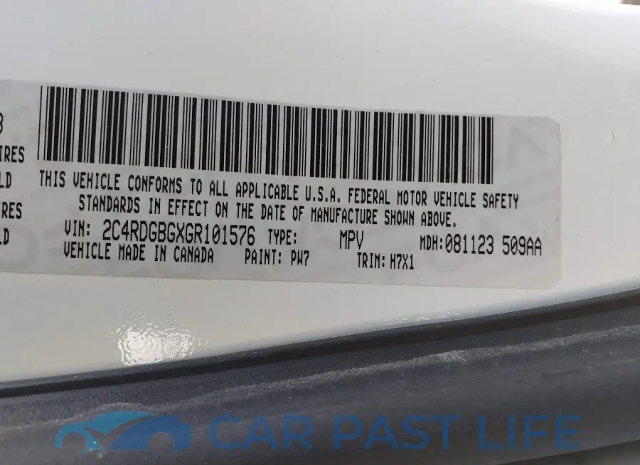 2C4RDGBGXGR101576# 9