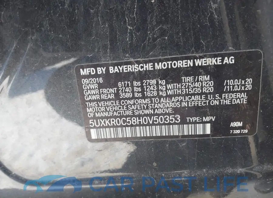 5UXKR0C58H0V50353# 9