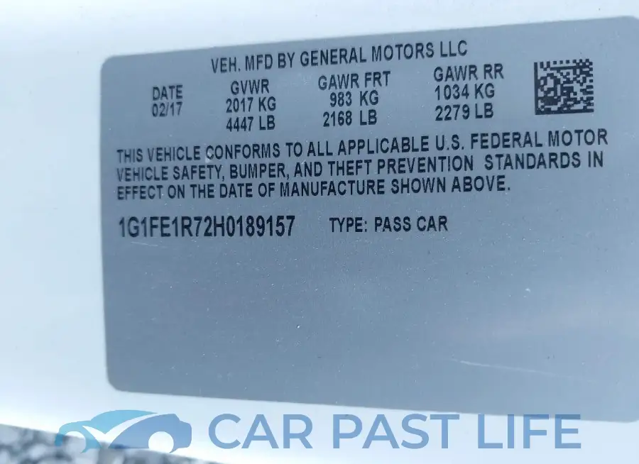 1G1FE1R72H0189157# 9