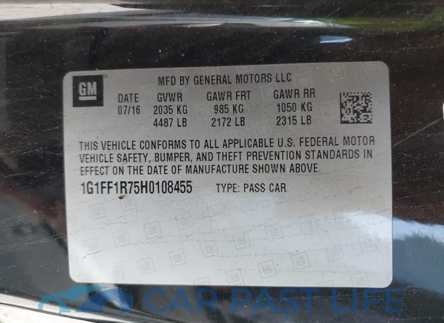 1G1FF1R75H0108455# 9