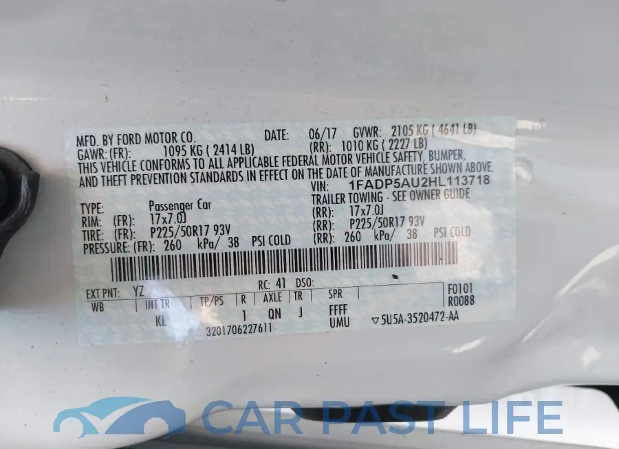 1FADP5AU2HL113718# 9
