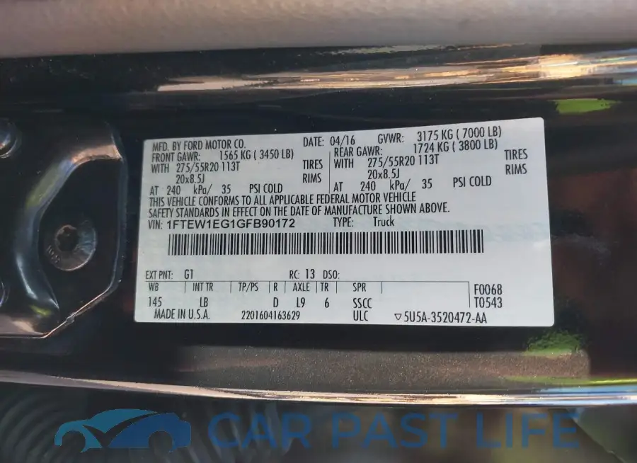 1FTEW1EG1GFB90172# 9