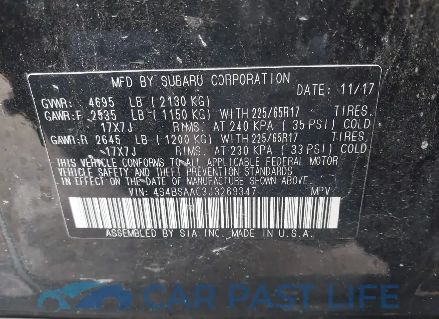 4S4BSAAC3J3269347# 9