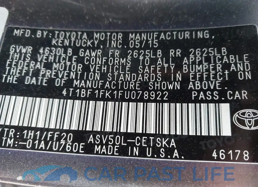 4T1BF1FK1FU078922# 9