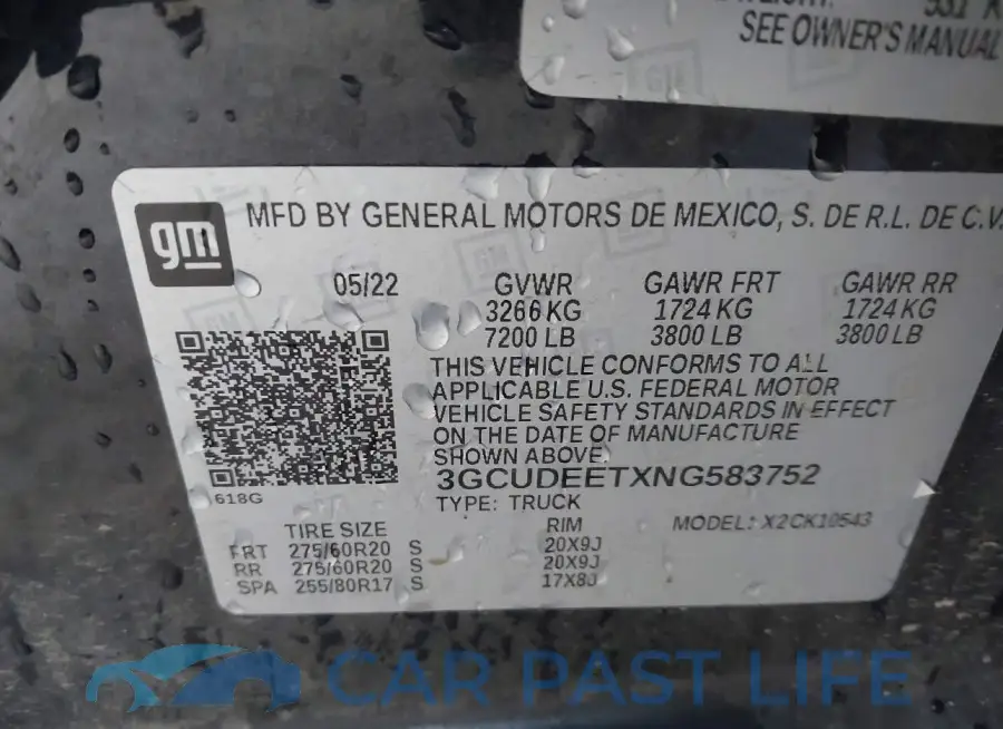 3GCUDEETXNG583752# 9