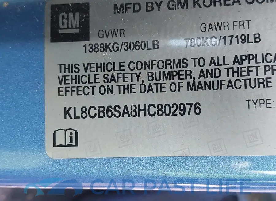 KL8CB6SA8HC802976# 9