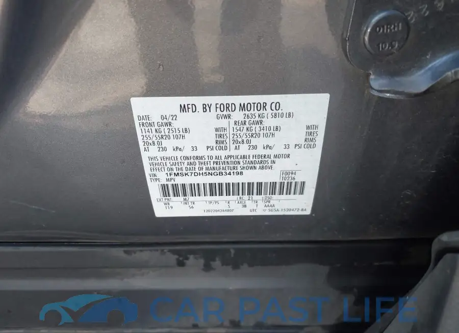 1FMSK7DH5NGB34198# 9