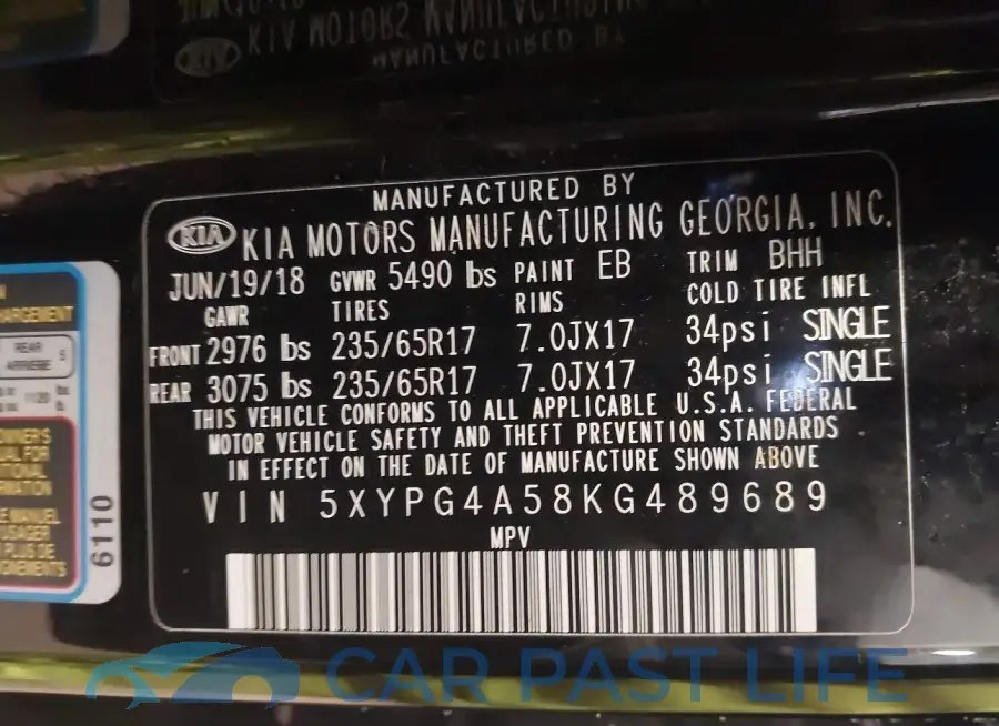 5XYPG4A58KG489689# 9