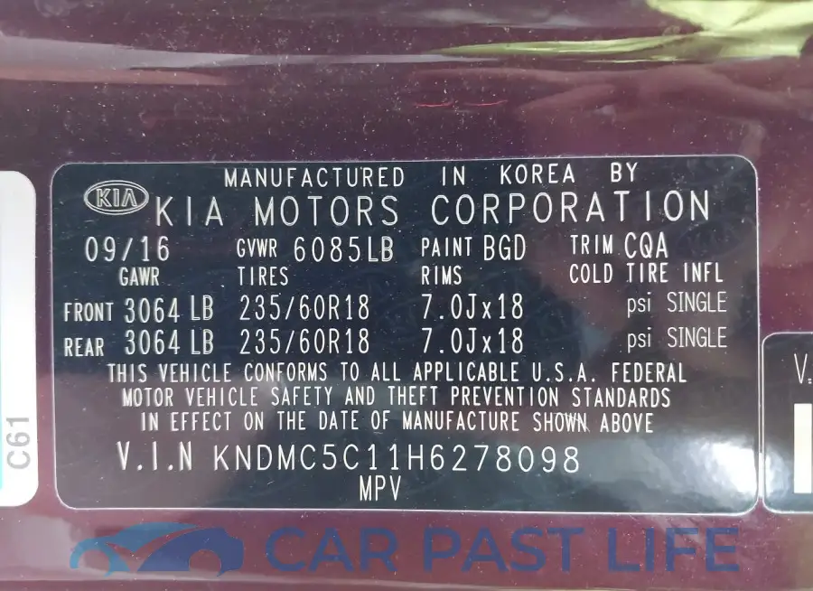 KNDMC5C11H6278098# 9
