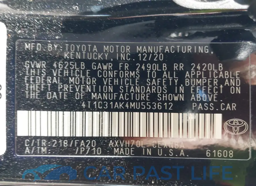 4T1C31AK4MU553612# 9