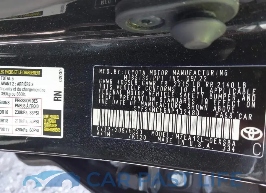 5YFS4MCE6NP132480# 9