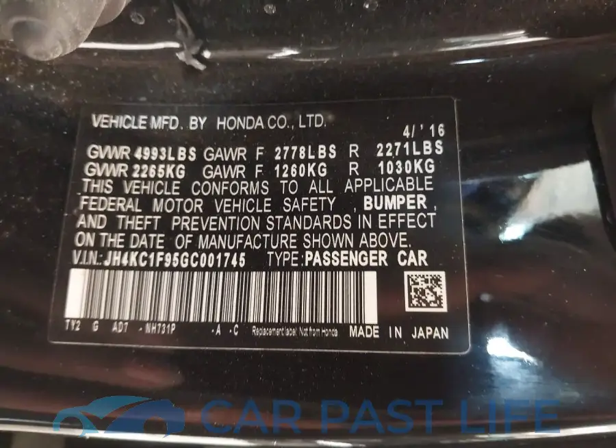 JH4KC1F95GC001745# 9