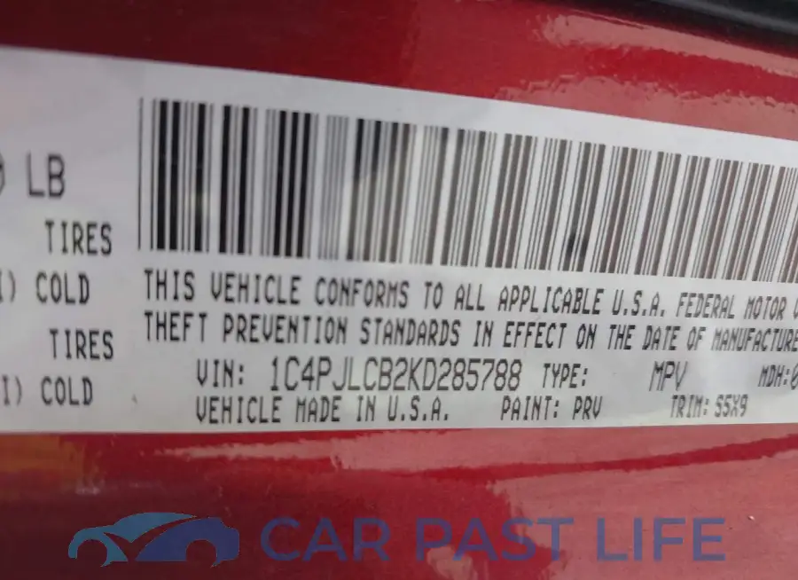 1C4PJLCB2KD285788# 9
