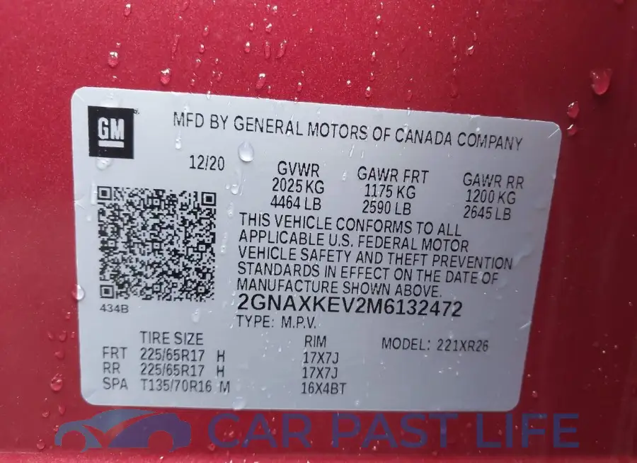 2GNAXKEV2M6132472# 9