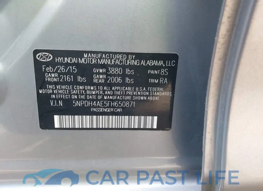 5NPDH4AE5FH650871# 9