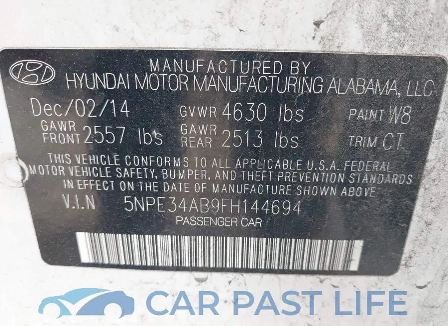 5NPE34AB9FH144694# 9