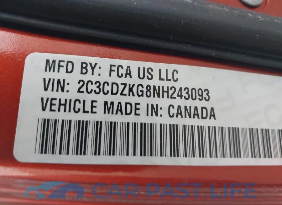 2C3CDZKG8NH243093# 9