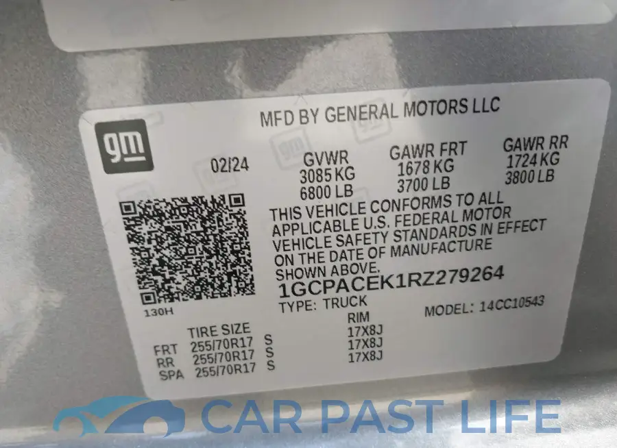 1GCPACEK1RZ279264# 9