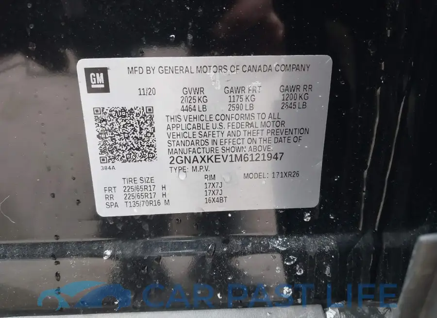 2GNAXKEV1M6121947# 9