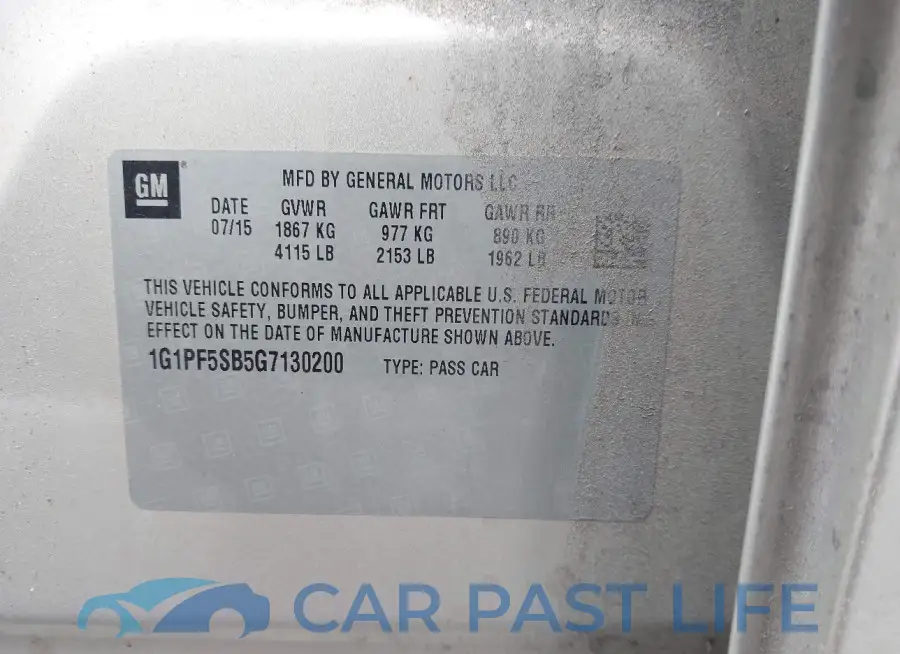 1G1PF5SB5G7130200# 9