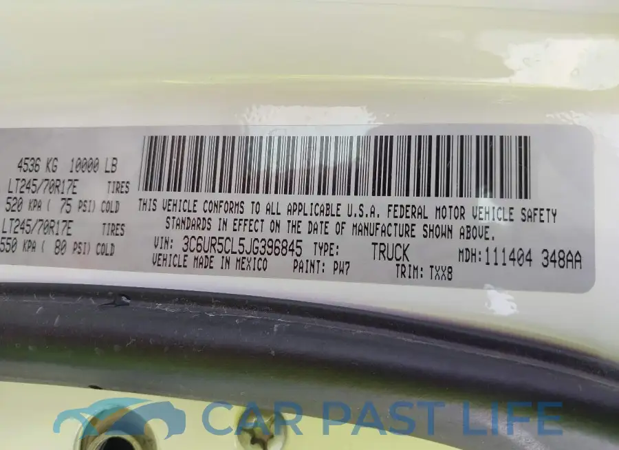3C6UR5CL5JG396845# 9