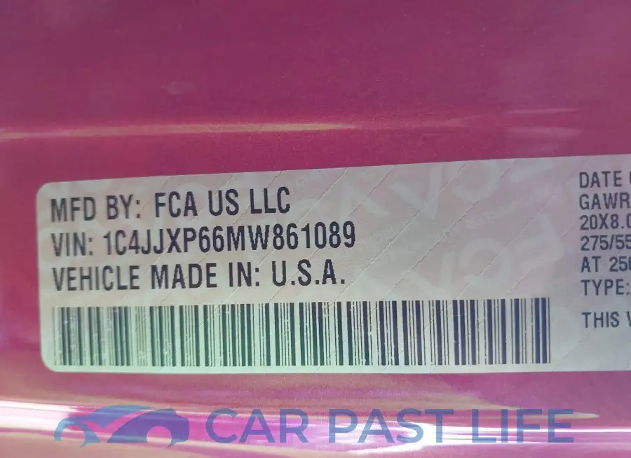 1C4JJXP66MW861089# 9