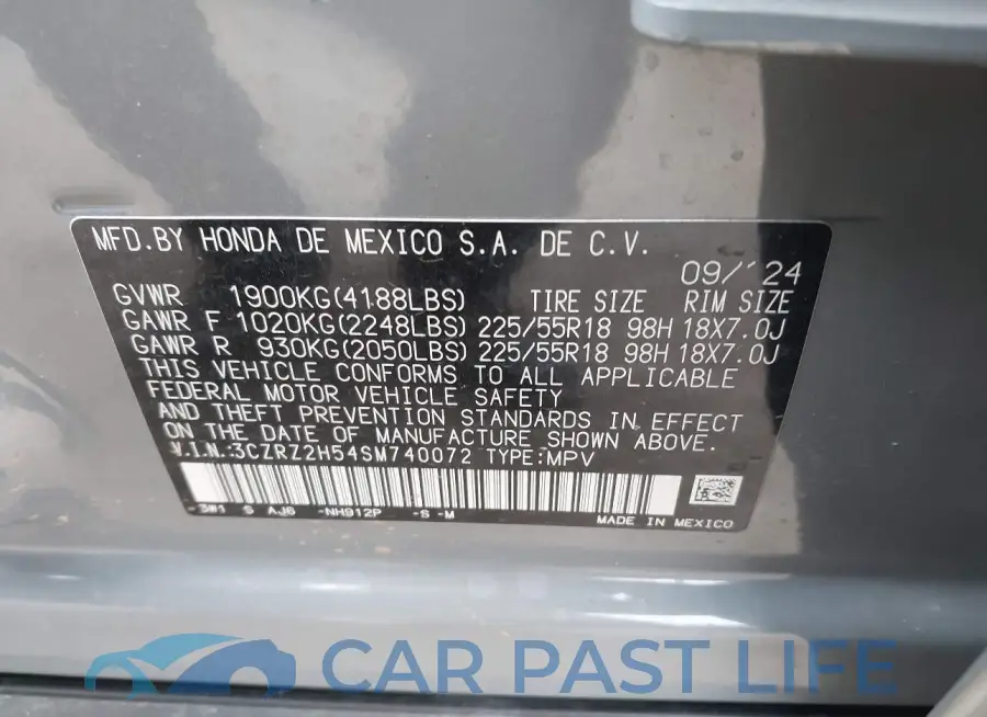3CZRZ2H54SM740072# 9