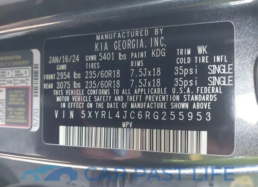 5XYRL4JC6RG255953# 9