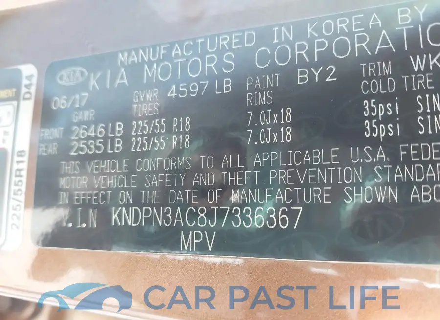 KNDPN3AC8J7336367# 9