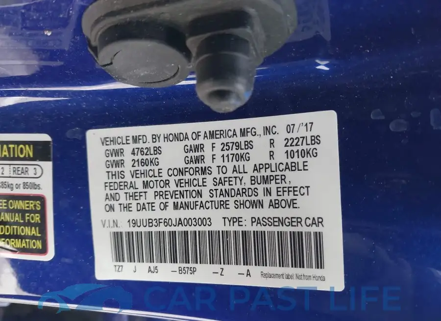 19UUB3F60JA003003# 9