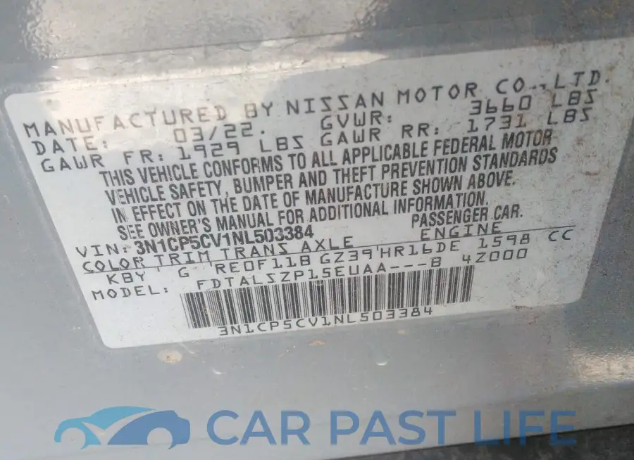 3N1CP5CV1NL503384# 9