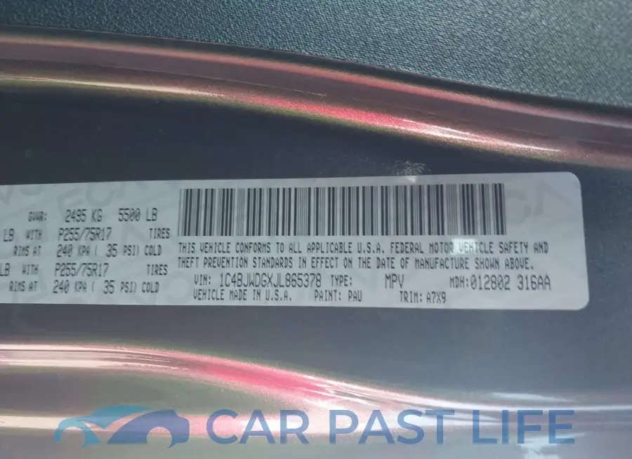 1C4BJWDGXJL865378# 9