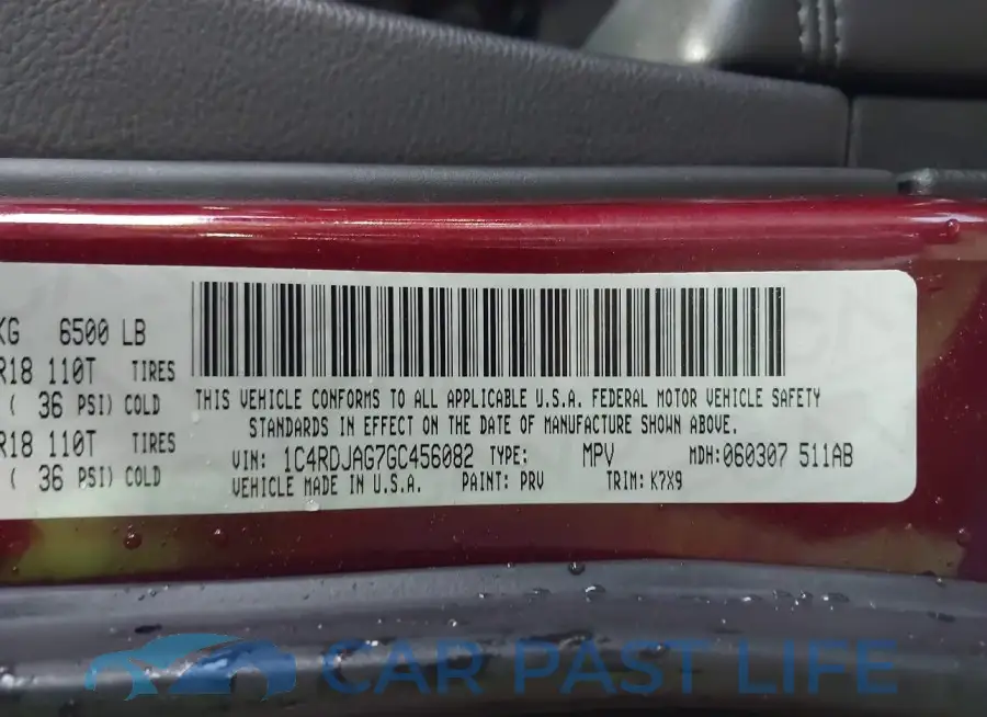 1C4RDJAG7GC456082# 9