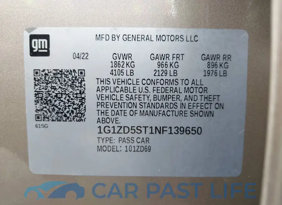 1G1ZD5ST1NF139650# 9