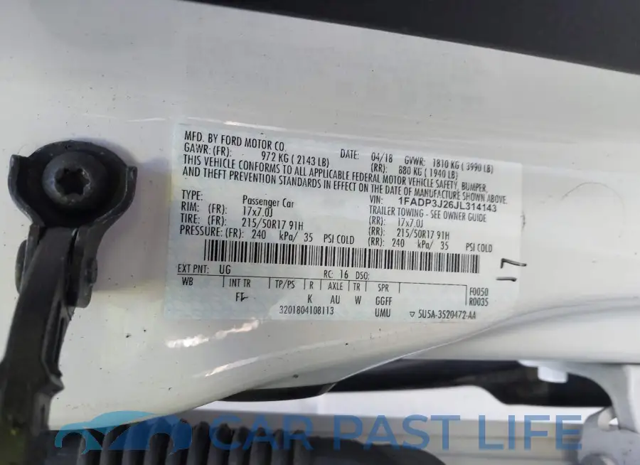 1FADP3J26JL314143# 9