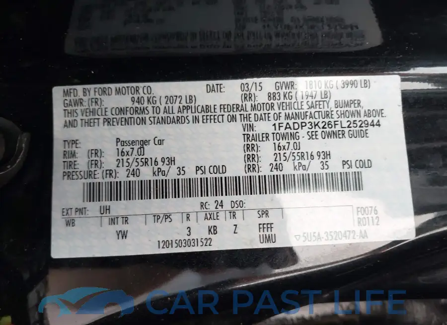 1FADP3K26FL252944# 9