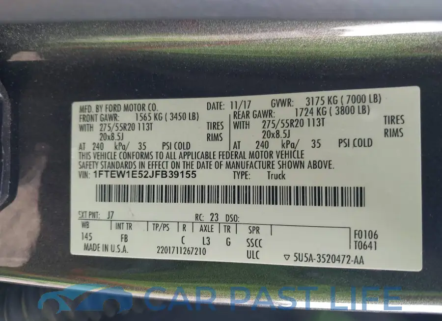 1FTEW1E52JFB39155# 9
