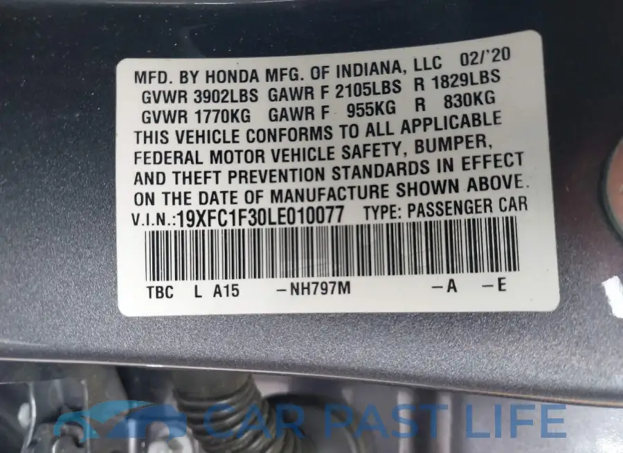 19XFC1F30LE010077# 9