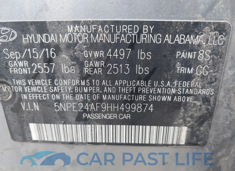 5NPE24AF9HH499874# 9