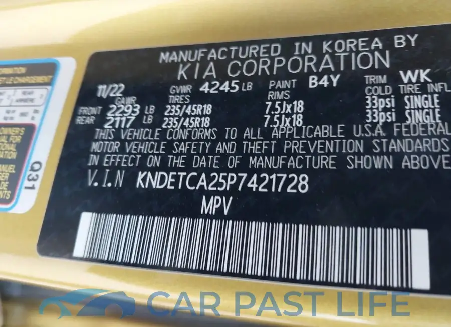 KNDETCA25P7421728# 9
